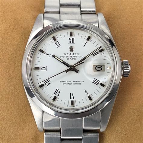 rolex date acciaio bracciale rivettato oyster ref 1500 anno 1970|rolex 1500 oyster perpetual date.